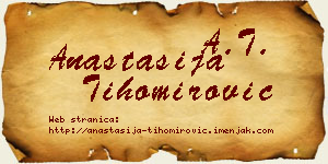 Anastasija Tihomirović vizit kartica